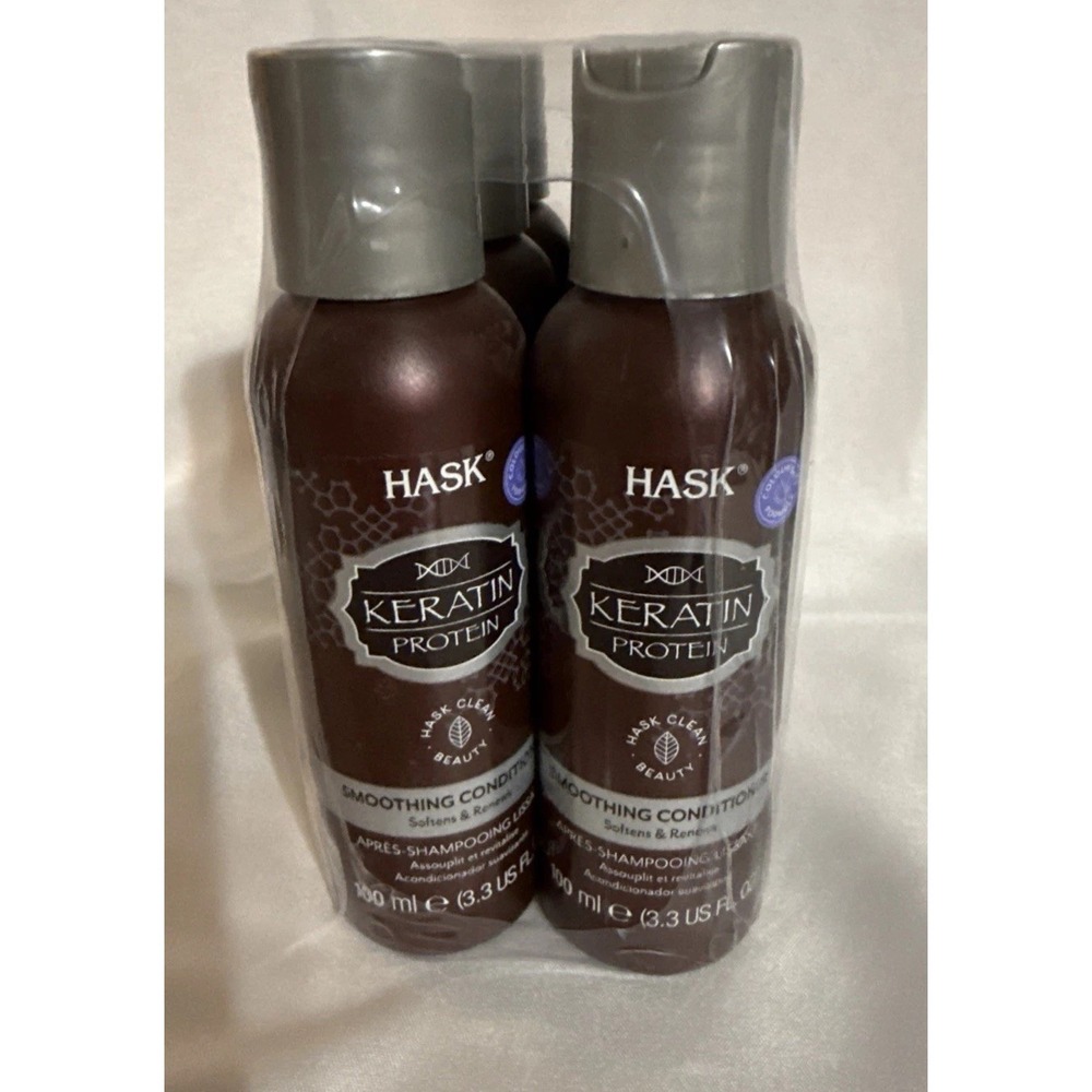 Hask Keratin Protein Smoothing Conditioner 3.3oz Travel Size Lot of 6